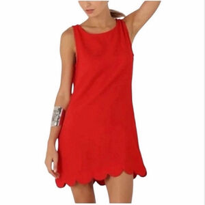 Kate Spade New York Plus Red Scallop Hem Mini Dress 1X